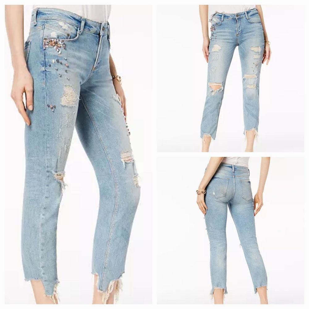 🔹️Buffalo David Bitton Faith Blinged Out Skinny Leg Jeans Size 4
